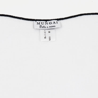 MUNGAI（ムンガイ）ポケットチーフ リネン100% 【ホワイト×ブラック】国内正規品