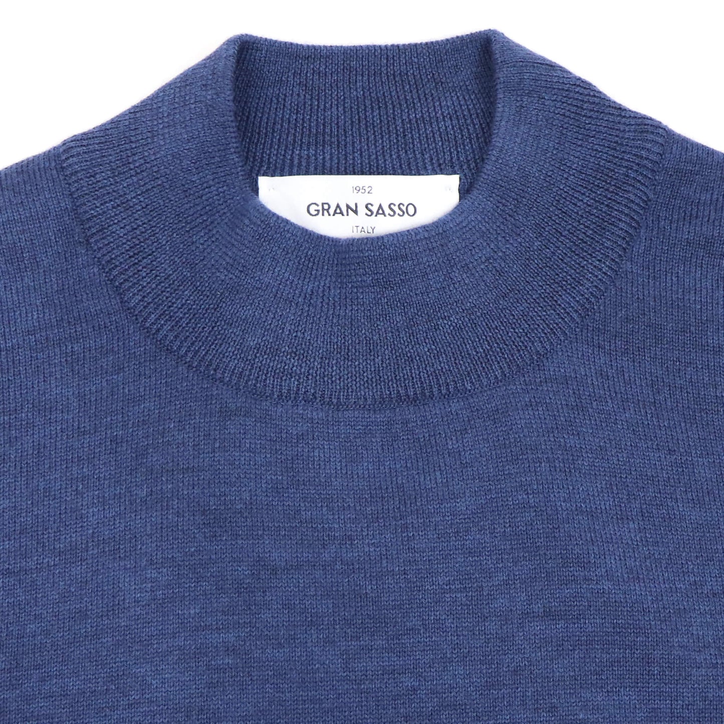 GRAN SASSO（グランサッソ）12ゲージ ウールモックネックニット ロングスリーブ 長袖【ブルー】国内正規品