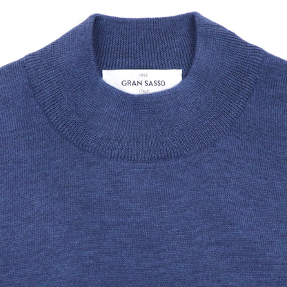 GRAN SASSO（グランサッソ）12ゲージ ウールモックネックニット ロングスリーブ 長袖【ブルー】国内正規品
