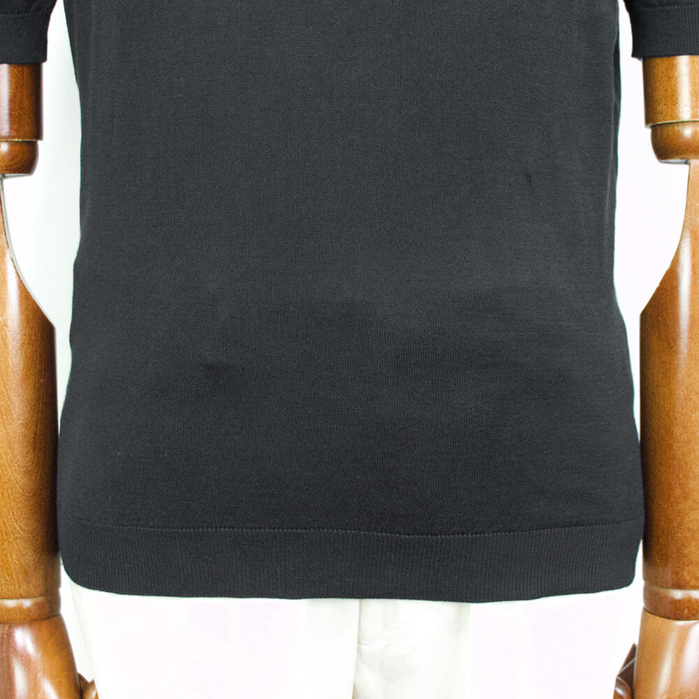 JOHN SMEDLEY（ジョンスメドレー）EASY FIT ISIS SHIRT FC SS シーアイランド コットン 30ゲージ 半袖 ニット ポロシャツ【ブラック】国内正規品