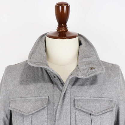 HERNO（ヘルノ）M65 ストレッチスエード ブルゾン【メランジグレー】国内正規品