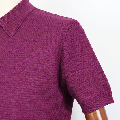 Blu Bre（ブルブレ）リネンシルク ポロシャツ【バイオレット】国内正規品