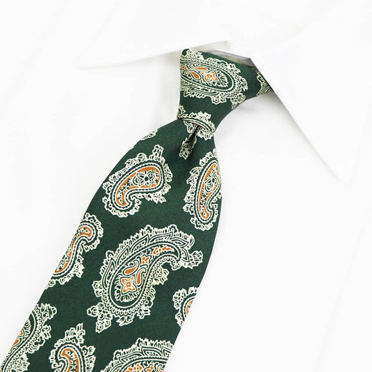 ROBERT FRASER（ロバートフレイザー）ハンドメイド ペイズリー柄 ネクタイ【グリーン】国内正規品