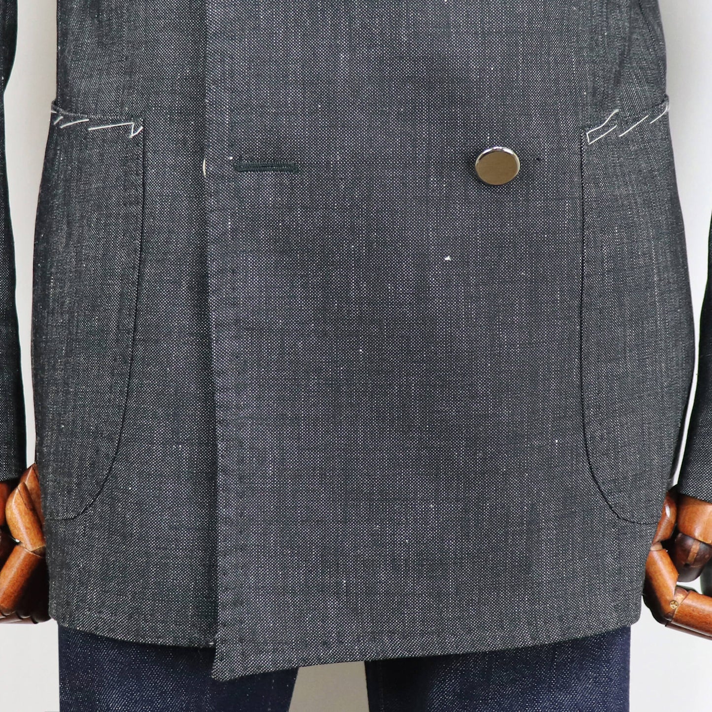 TITO ALLEGRETTO（ティト アレグレット）ダブルブレスト ジャケット ウールリネンコットン ジャケット【ブラック】国内正規品