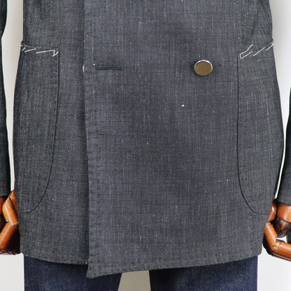 TITO ALLEGRETTO（ティト アレグレット）ダブルブレスト ジャケット ウールリネンコットン ジャケット【ブラック】国内正規品