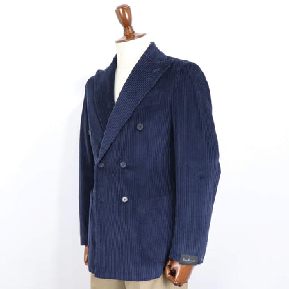 Errico Formicola（エリコ フォルミコラ）MARCO DP 太畝コーデュロイダブルジャケット【ネイビー】国内正規品