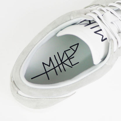 MIKE（マイク）DON’T DO IT ローカット レースアップ レザースニーカー【ホワイト×グレー】国内正規品