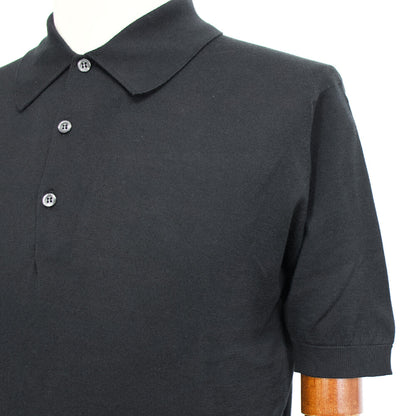 JOHN SMEDLEY（ジョンスメドレー）EASY FIT ISIS SHIRT FC SS シーアイランド コットン 30ゲージ 半袖 ニット ポロシャツ【ブラック】国内正規品