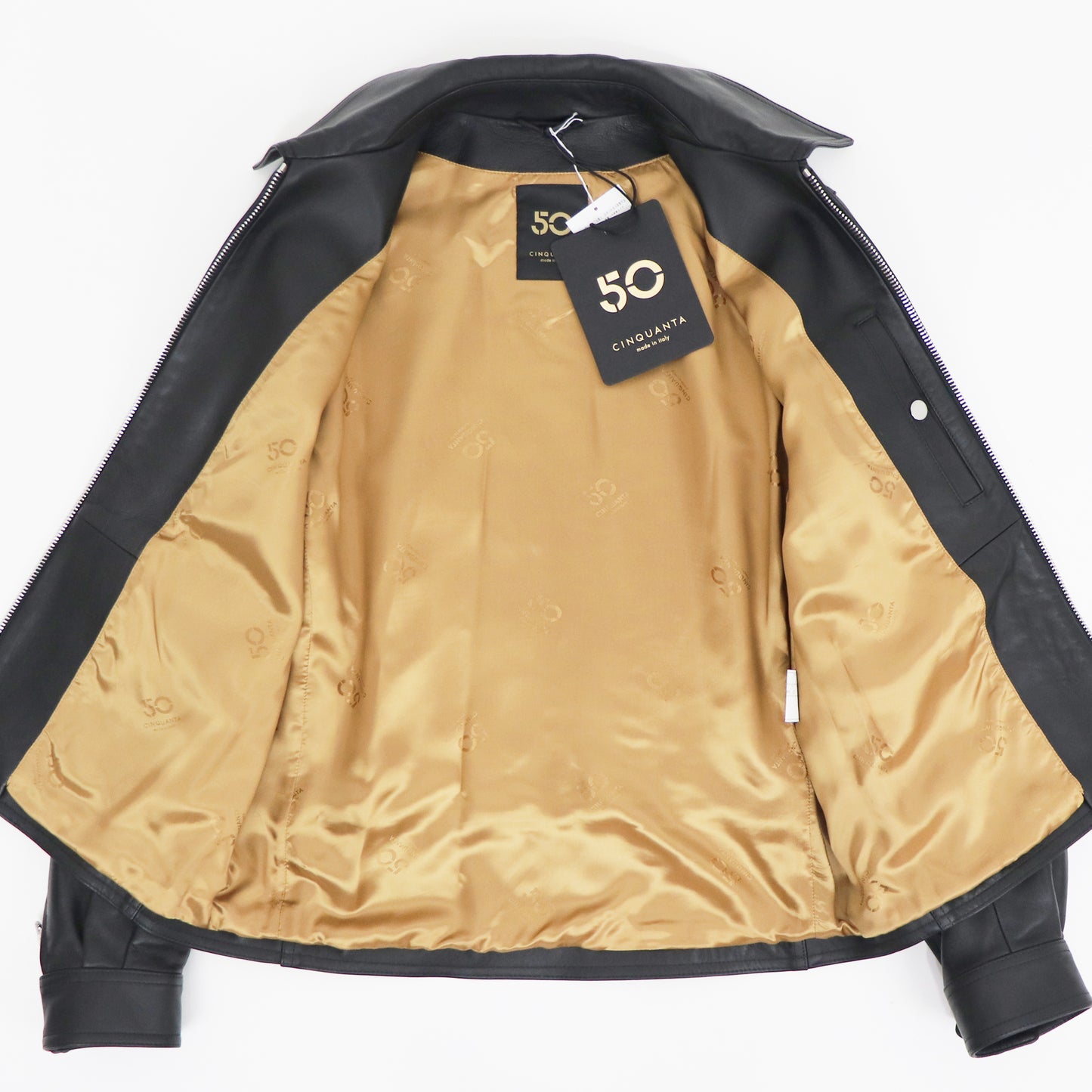 CINQUANTA（チンクワンタ）G8 Type FLIGHTBLOUSON レザージャケット シルバージップ【ブラック】国内正規品