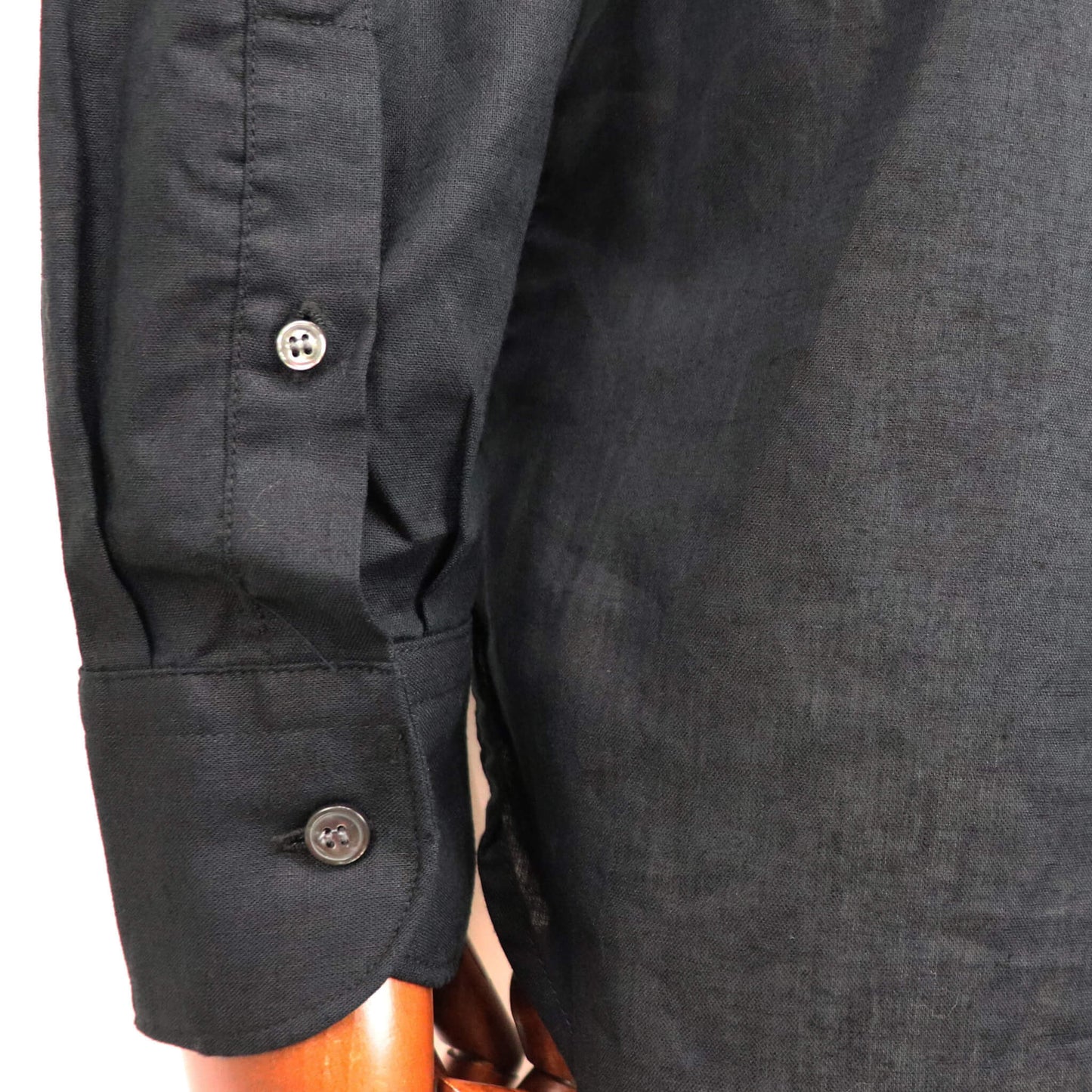 ORIAN（オリアン）バンドカラー コットンリネンシャツ【ブラック】国内正規品