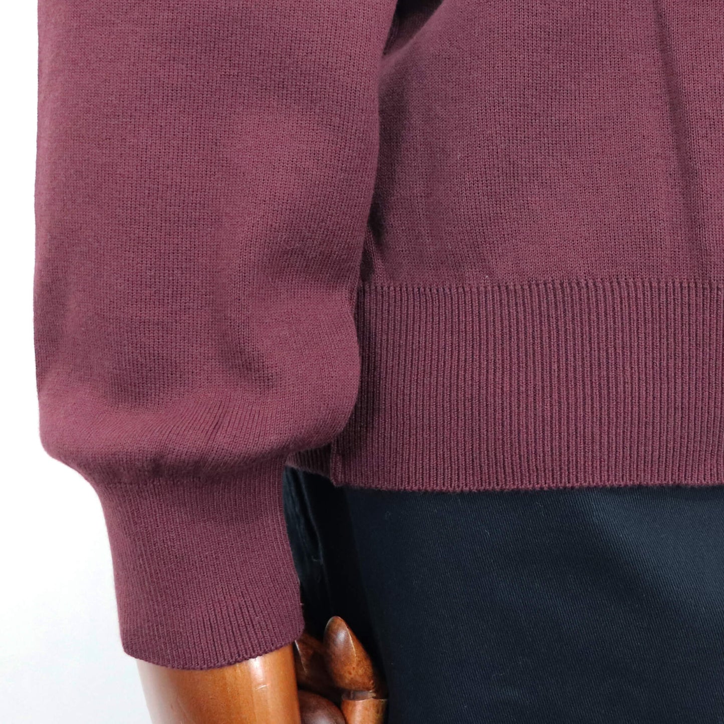 Vandori（ヴァンドリ）コットン100% ガゼット クルーネックロングスリーブ ニット【ボルドー】国内正規品