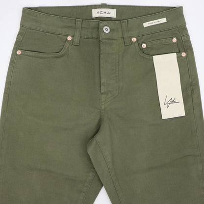 YCHAI（イカイ）EDMUNDO / エドモンド 製品染め ストレッチ コットンパンツ【ミリタリーグリーン】国内正規品