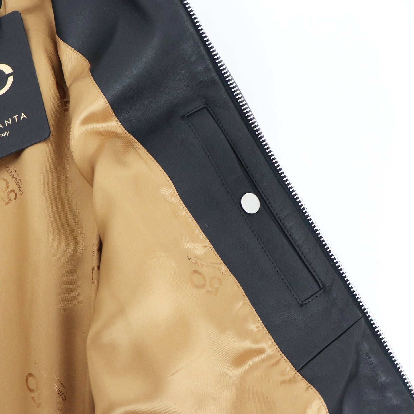 CINQUANTA（チンクワンタ）G8 Type FLIGHTBLOUSON レザージャケット シルバージップ【ブラック】国内正規品