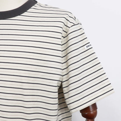 ORCIVAL（オーシバル）コットン ストレッチ クルーネック 半袖Tシャツ【アイボリー×グレー×ベージュ】国内正規品