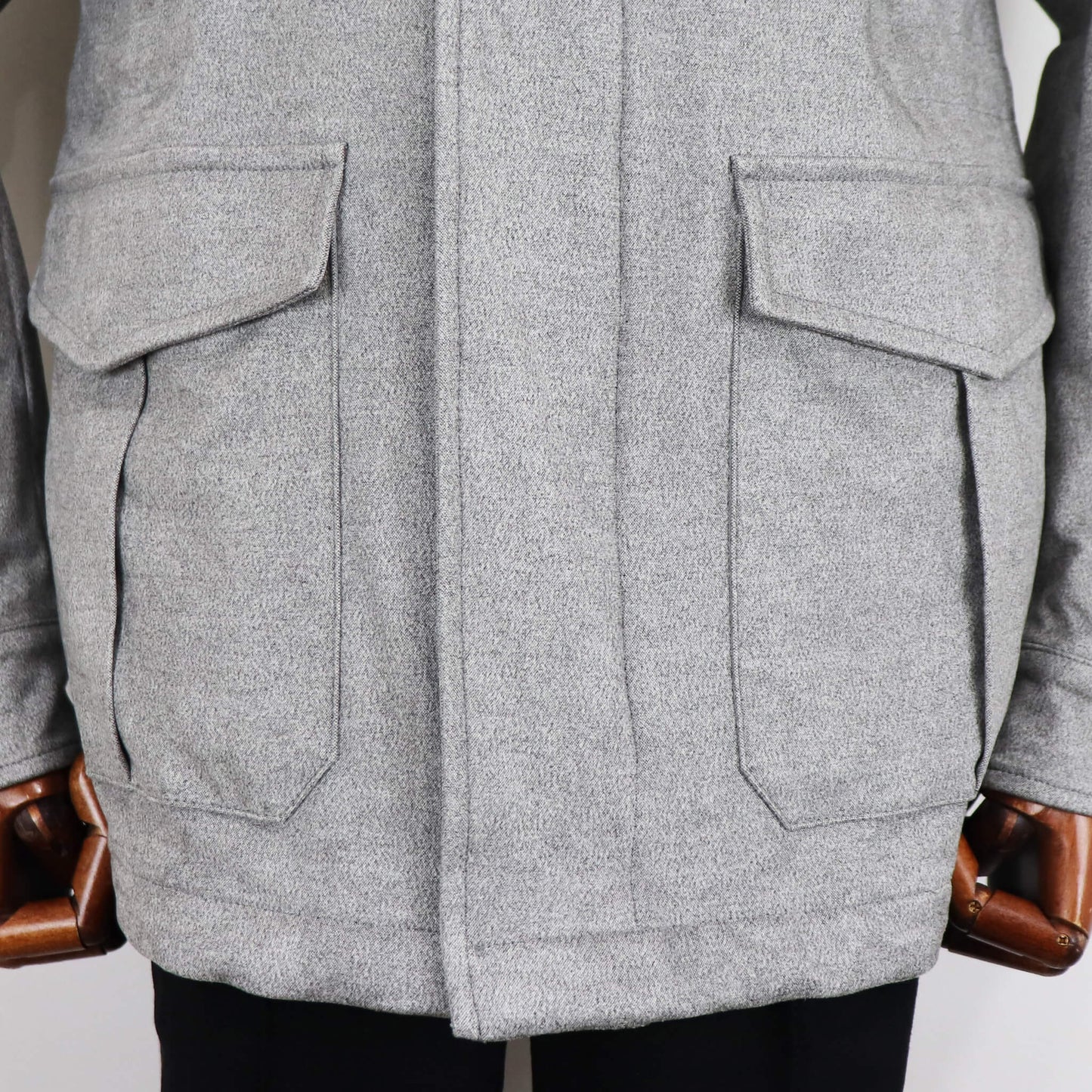 HERNO（ヘルノ）M65 ストレッチスエード ブルゾン【メランジグレー】国内正規品