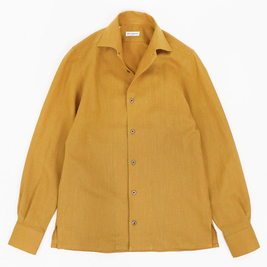 Errico Formicola（エリコ フォルミコラ）LECCE ワンピースカラー リネンシャツアウター【マスタード】国内正規品