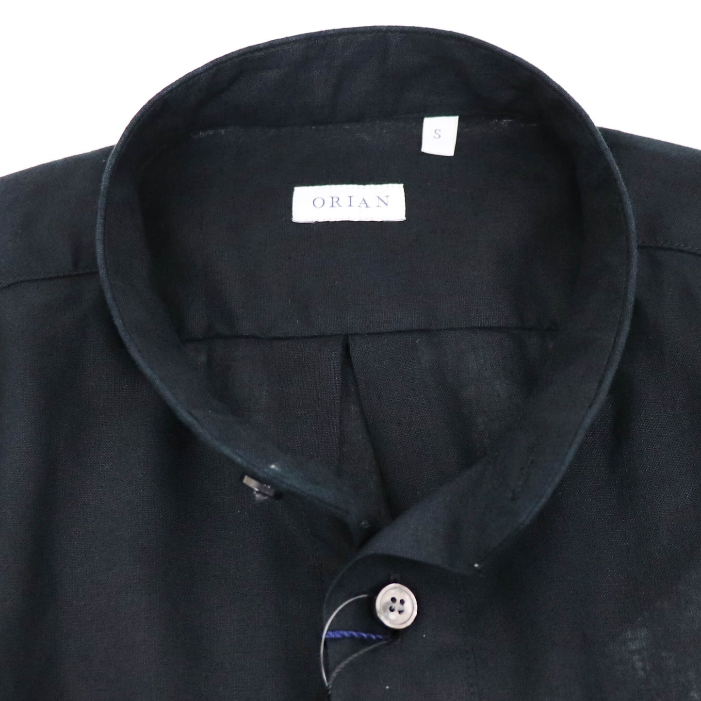 ORIAN（オリアン）バンドカラー コットンリネンシャツ【ブラック】国内正規品