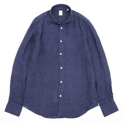 Finamore（フィナモレ）SIMONE / BALI リネン シャツ【ネイビー】国内正規品