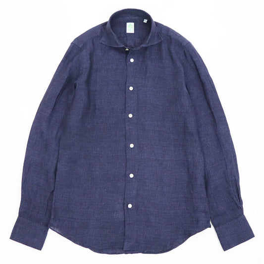 Finamore（フィナモレ）SIMONE / BALI リネン シャツ【ネイビー】国内正規品