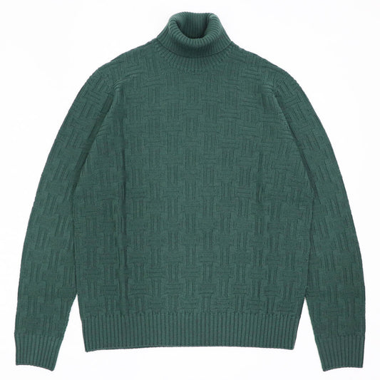 Drumohr（ドルモア）ニット タートルネック メリノウール 長袖 柄物【グリーン】国内正規品