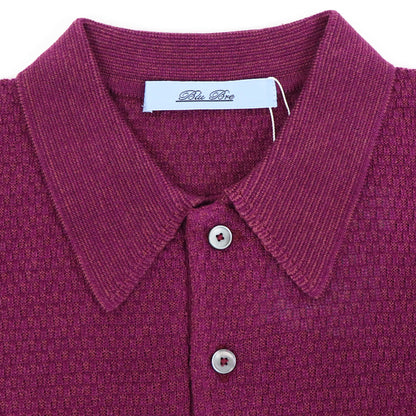 Blu Bre（ブルブレ）リネンシルク ポロシャツ【バイオレット】国内正規品