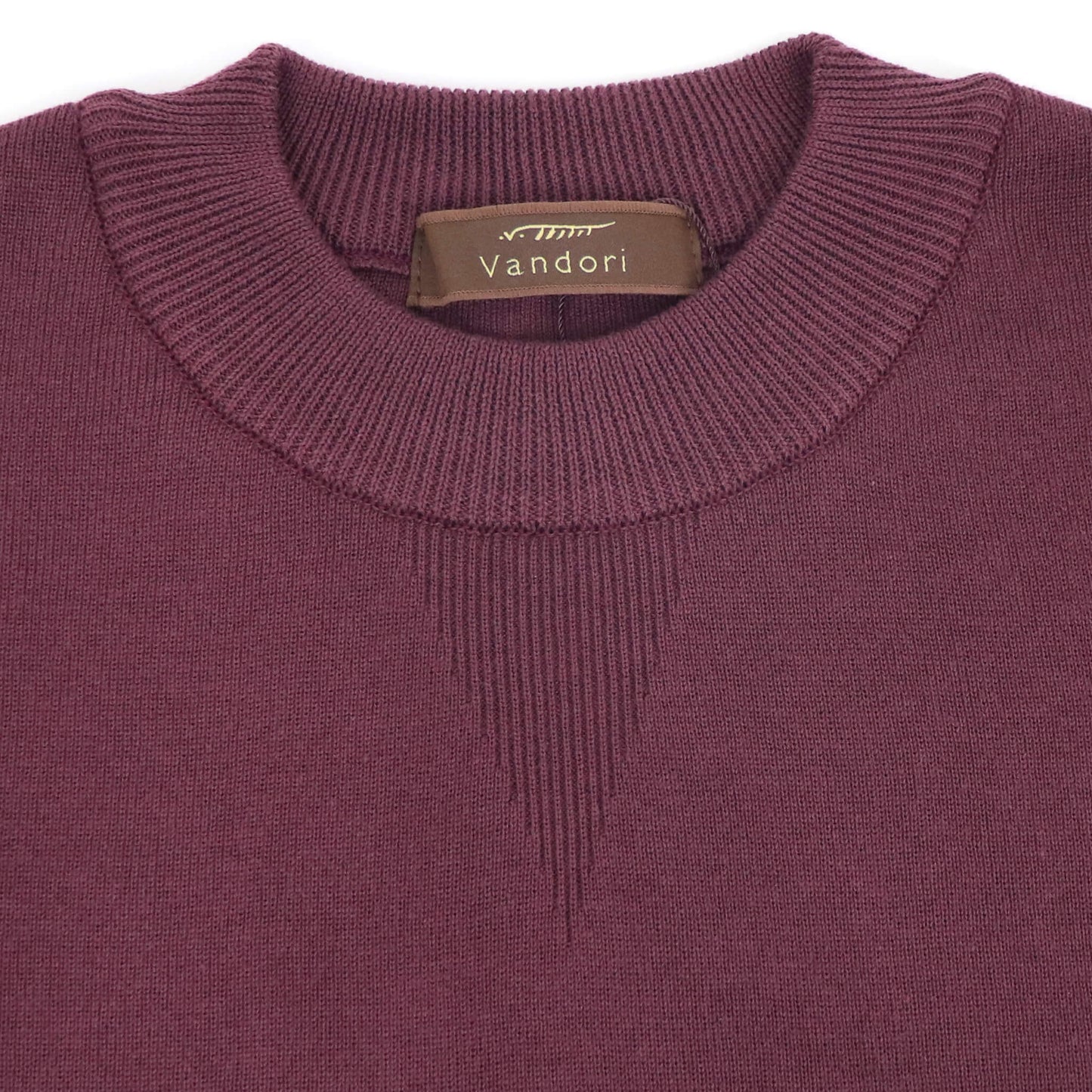 Vandori（ヴァンドリ）コットン100% ガゼット クルーネックロングスリーブ ニット【ボルドー】国内正規品