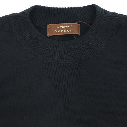 Vandori（ヴァンドリ）コットン100% ガゼット クルーネックロングスリーブ ニット【ブラック】国内正規品
