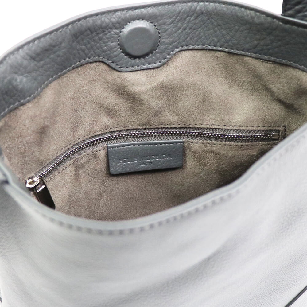 PELLE MORBIDA（ペッレ モルビダ）ワンハンドルバッグ 巾着【チャコールグレー】国内正規品