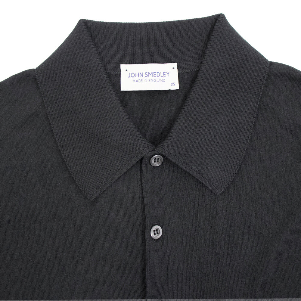 JOHN SMEDLEY（ジョンスメドレー）EASY FIT ISIS SHIRT FC SS シーアイランド コットン 30ゲージ 半袖 ニット ポロシャツ【ブラック】国内正規品
