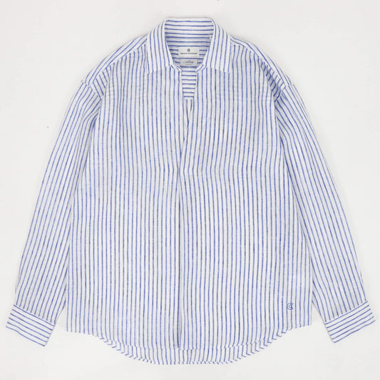 COLONY CLOTHING（コロニークロージング）ALBINI LINEN POOL SIDE SHIRT アルビニ リネン プールサイド シャツ【ブルーストライプ】国内正規品