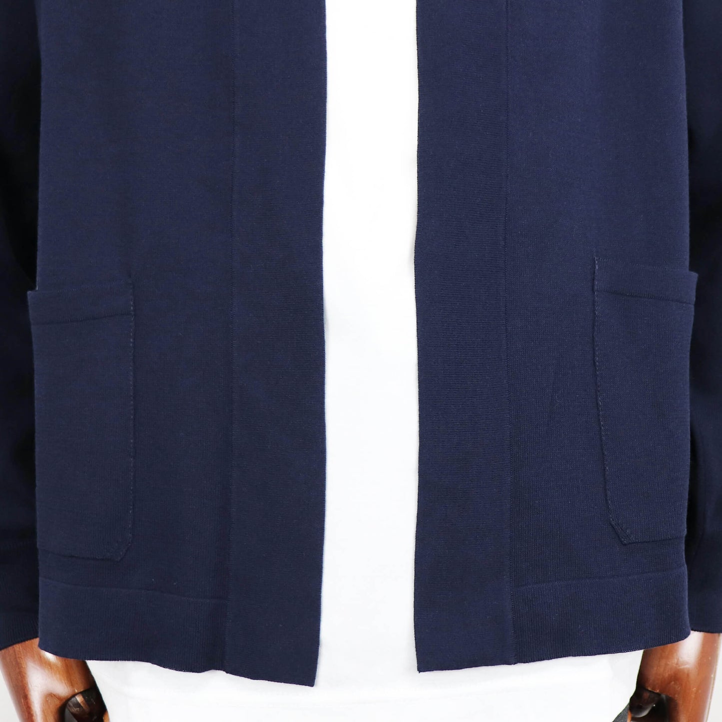 GRAN SASSO（グランサッソ）ボタンレスカーディガン コットン【ネイビー】国内正規品