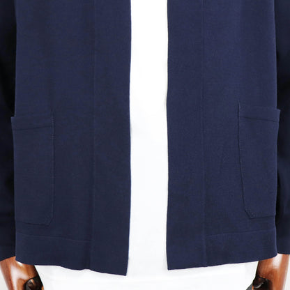 GRAN SASSO（グランサッソ）ボタンレスカーディガン コットン【ネイビー】国内正規品