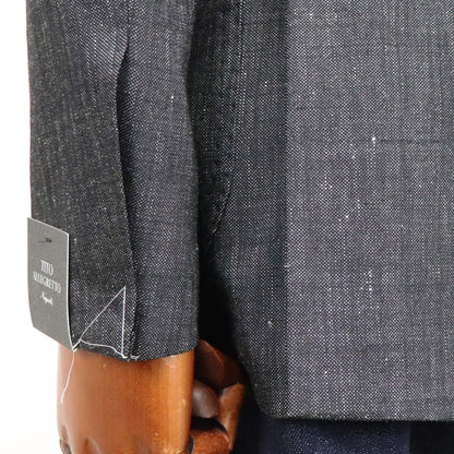 TITO ALLEGRETTO（ティト アレグレット）ダブルブレスト ジャケット ウールリネンコットン ジャケット【ブラック】国内正規品