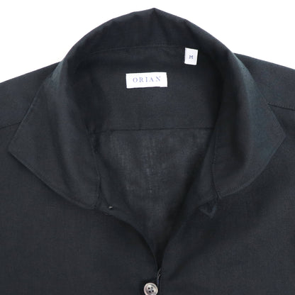 ORIAN（オリアン）リネンコットン カプリシャツ【ブラック】国内正規品