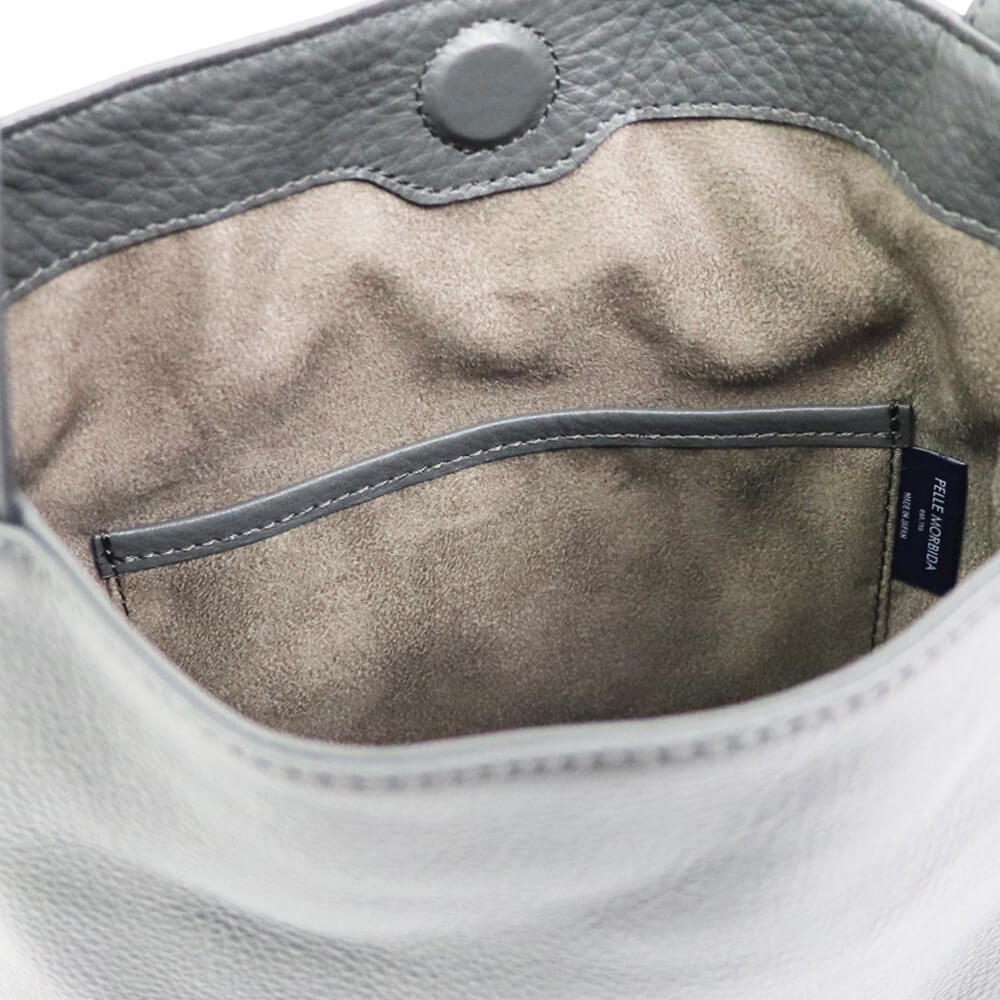 PELLE MORBIDA（ペッレ モルビダ）ワンハンドルバッグ 巾着【チャコールグレー】国内正規品