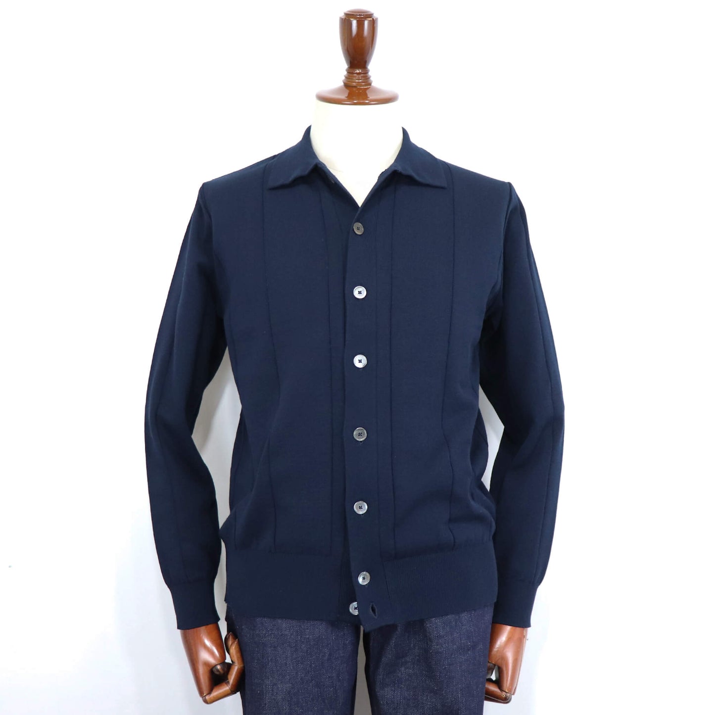 Blu Bre（ブルブレ）針抜き シャツカーディガンニット【DARK NAVY】国内正規品