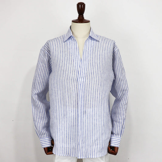 COLONY CLOTHING（コロニークロージング）ALBINI LINEN POOL SIDE SHIRT アルビニ リネン プールサイド シャツ【ブルーストライプ】国内正規品