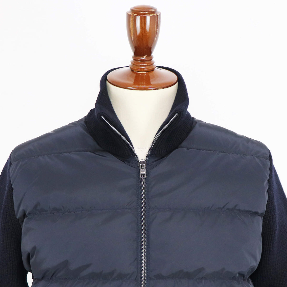 HERNO（ヘルノ）ダウンニットコンビブルゾン【ネイビー】国内正規品
