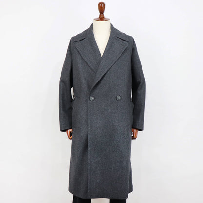 hevo（イーヴォ）BRINDISI ブリンディジ ダブルブレスト ベルテッド ウール コート【チャコールグレー】国内正規品