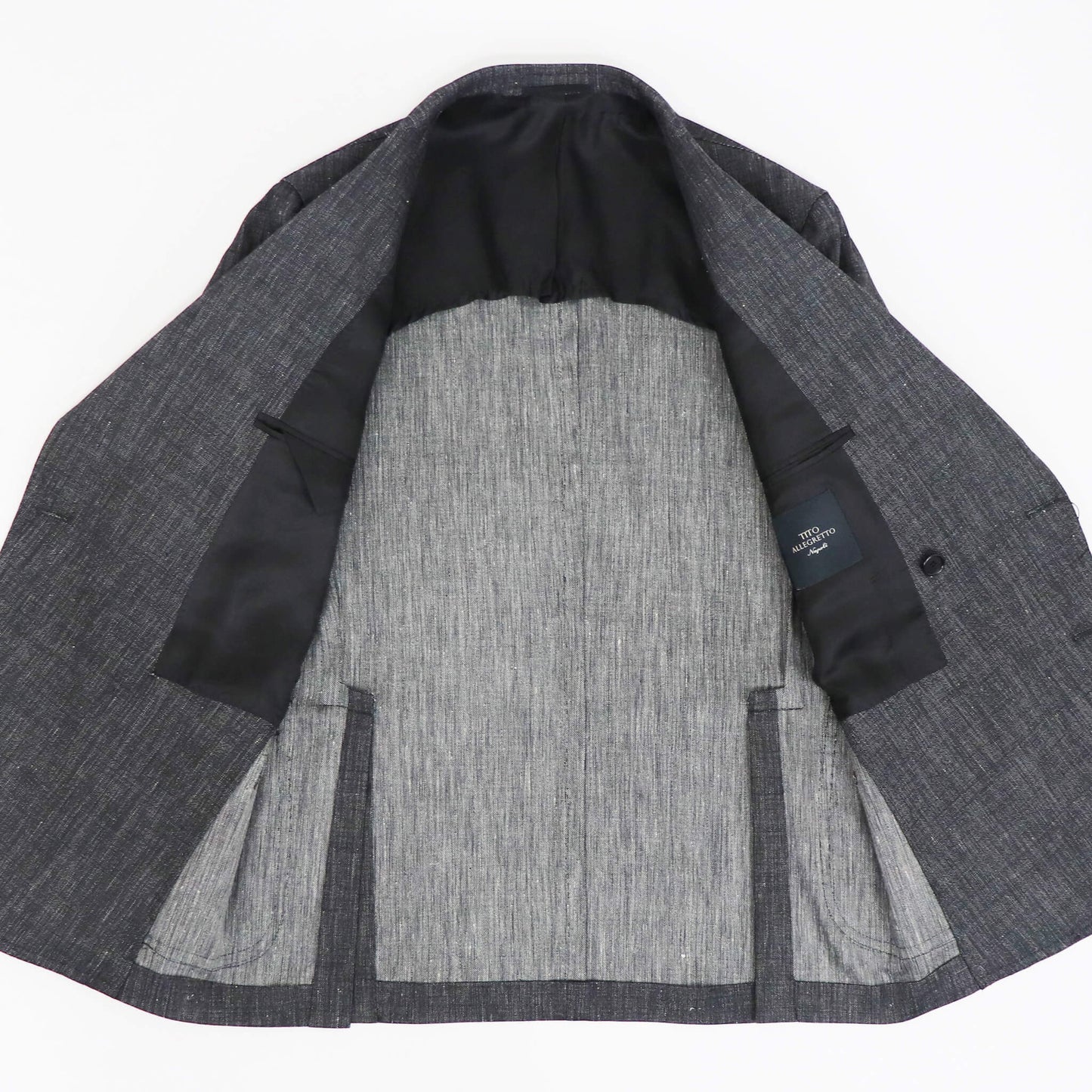 TITO ALLEGRETTO（ティト アレグレット）ダブルブレスト ジャケット ウールリネンコットン ジャケット【ブラック】国内正規品