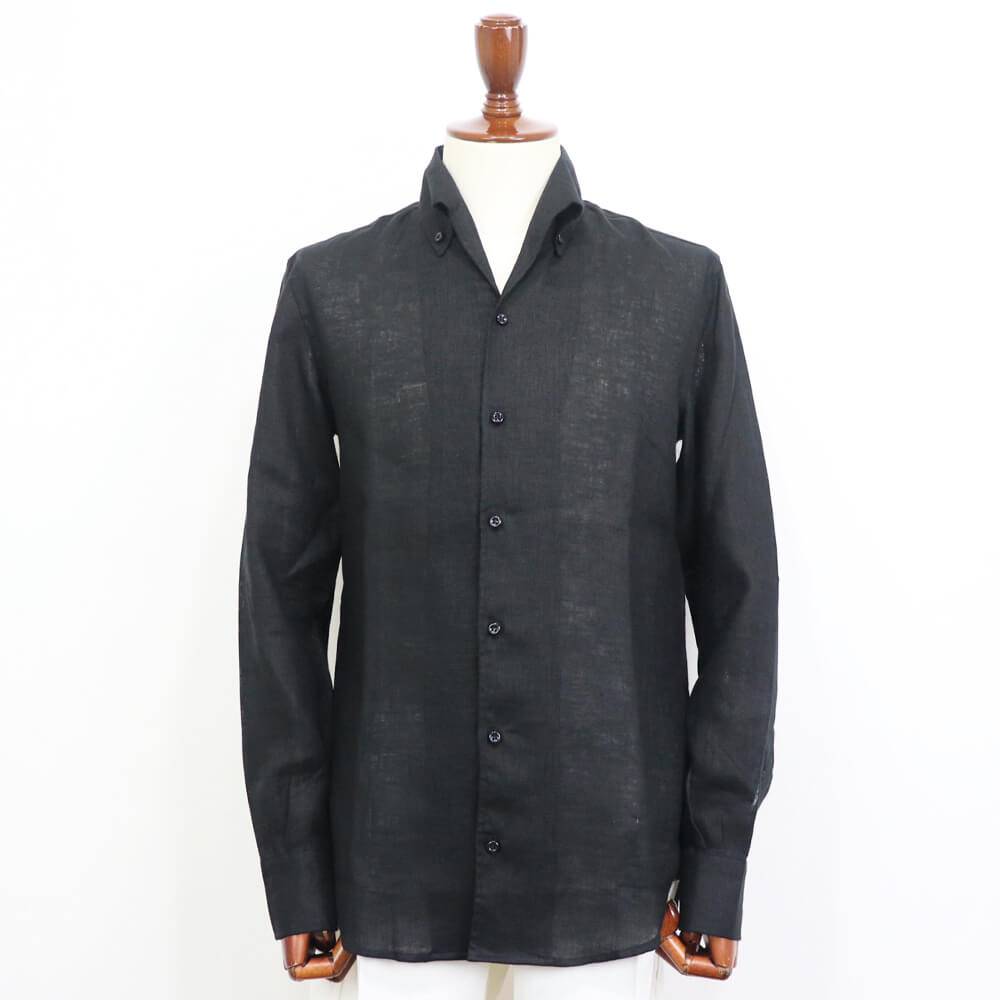 Massimo d' Augusto（マッシモ ダウグスト）イタリアンカラーシャツ【ブラック】国内正規品