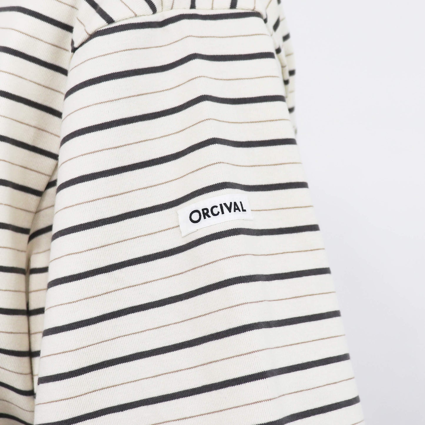 ORCIVAL（オーシバル）コットン ストレッチ クルーネック 半袖Tシャツ【アイボリー×グレー×ベージュ】国内正規品