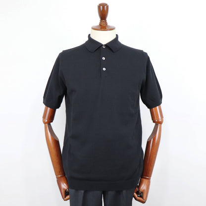 MOONCASTLE（ムーンキャッスル）ICE COTTON POLO NECK アイスコットン ニット ポロシャツ【ブラック】国内正規品