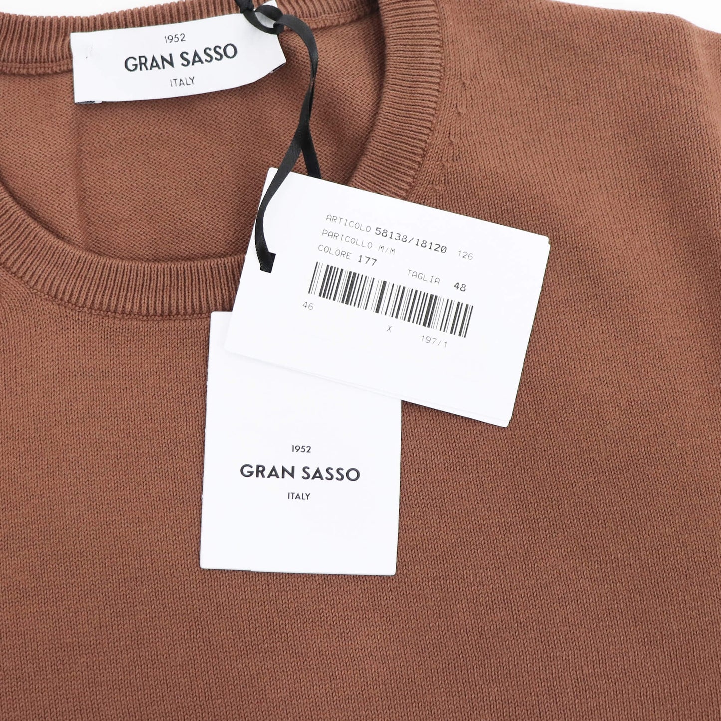 GRAN SASSO（グランサッソ）ソフトコットンニット 12ゲージ【テラコッタ】国内正規品