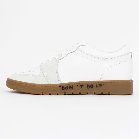 MIKE（マイク）DON’T DO IT ローカット レースアップ レザースニーカー【ホワイト×ゴムソール】国内正規品