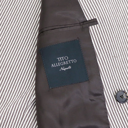 TITO ALLEGRETTO（ティト アレグレット）ダブルブレスト ジャケット シアサッカー【ブラウン×ホワイト】国内正規品