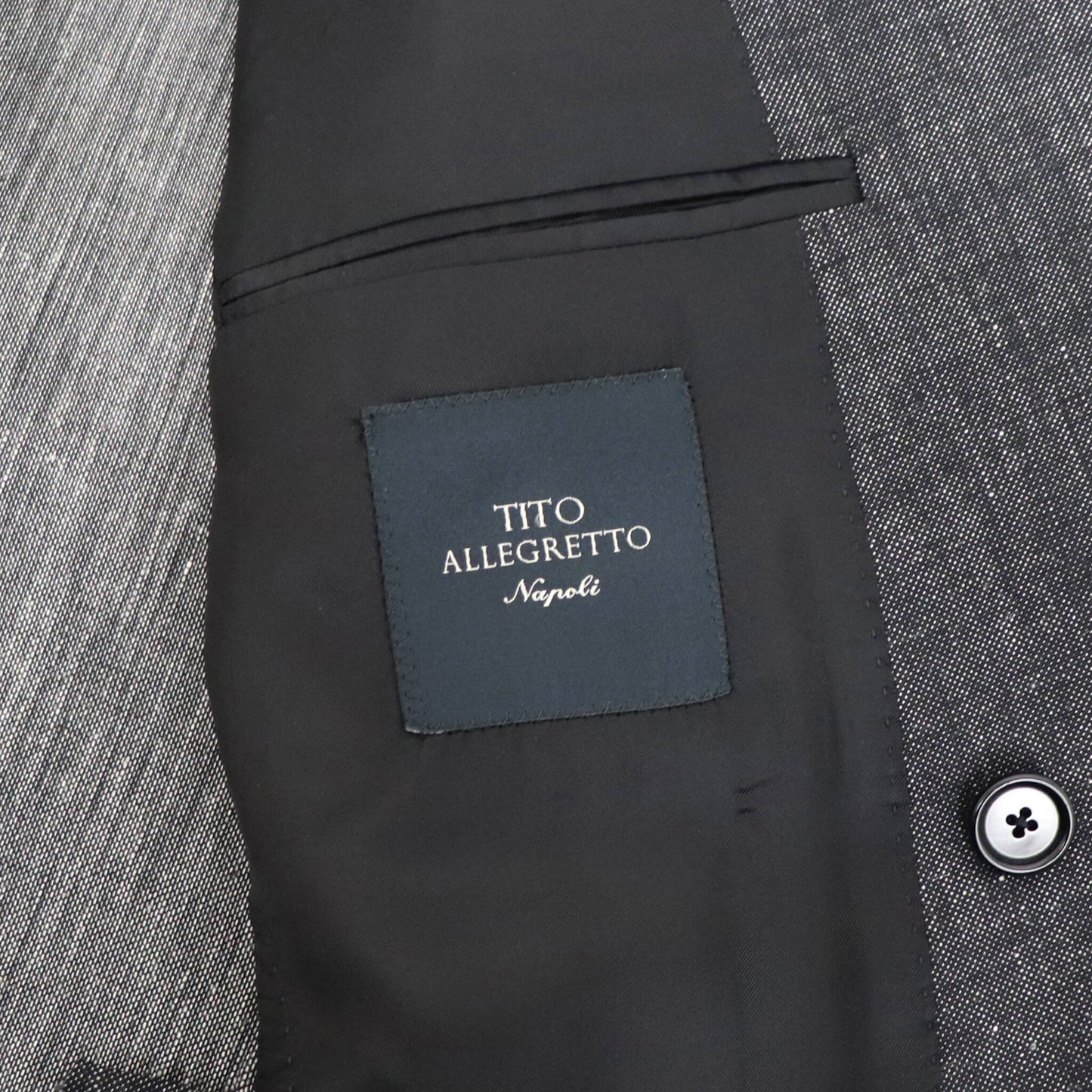 TITO ALLEGRETTO（ティト アレグレット）ダブルブレスト ジャケット ウールリネンコットン ジャケット【ブラック】国内正規品