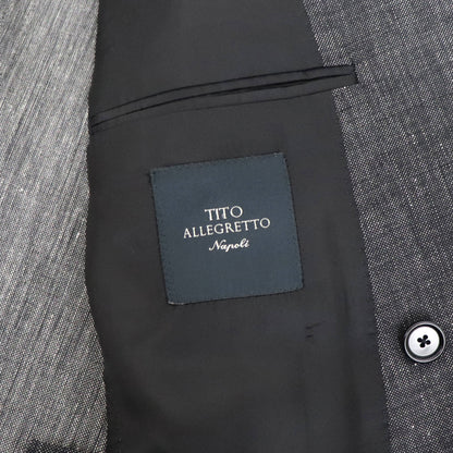 TITO ALLEGRETTO（ティト アレグレット）ダブルブレスト ジャケット ウールリネンコットン ジャケット【ブラック】国内正規品