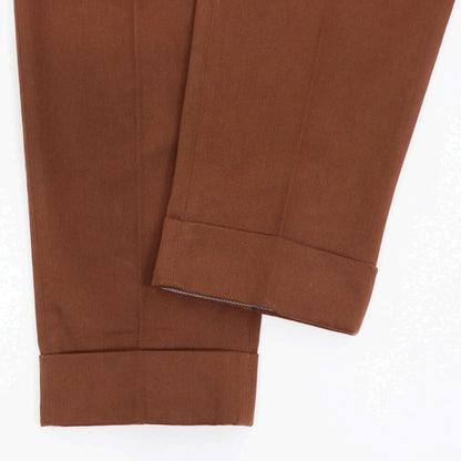 BORELIO（ボレリオ）ワンプリーツ テーパード コットンパンツ【ブリック】国内正規品