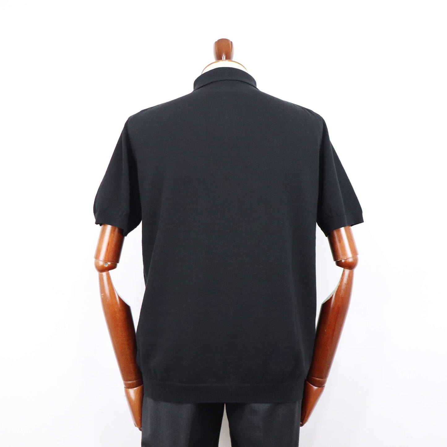 MOONCASTLE（ムーンキャッスル）ICE COTTON POLO NECK アイスコットン ニット ポロシャツ【ブラック】国内正規品